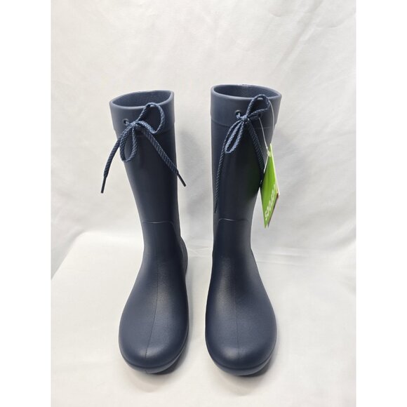 Crocs Freesail Tall Rain Boots Womens SZ 6 Navy Blue Rubber Pull On Lightweight - Picture 6 of 10